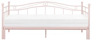 Säng Pastellrosa 90 eller 180 x 200 cm Enkelsäng och Dubbelsäng Dagbädd Lamellbas Beliani