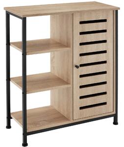 Tectake 404761 skänk 71x32x82cm - industriellt lätt trä, ek sonoma, dörrgångjärn till höger