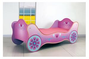 Barnsäng Magic Carriage 215x95 cm – Rosa / Blå