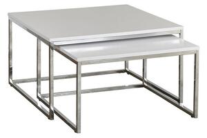 Soffbord Milo - 70x70x40cm - Vit/Krom - Metall/MDF