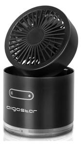Aigostar - Trådlös mini bord fläkt med dimeffekt MIST 10W/5V svart