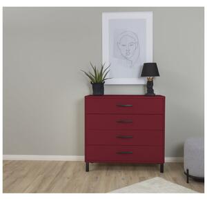Byrå Key West - 99x43x94cm - Röd/Svart - MDF/Metall