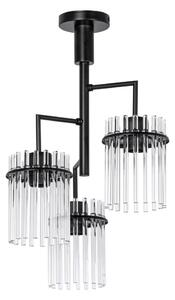 Pendelkrona 3xE27/60W/230V svart/genomskinlig