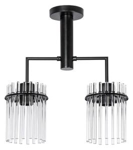 Pendelkrona 2xE27/60W/230V svart/genomskinlig