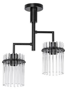 Pendelkrona 2xE27/60W/230V svart/genomskinlig