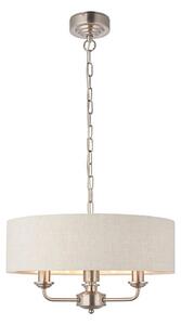 Endon 94361 - Ljuskrona på kedja HIGHCLERE 3xE14/40W/230V beige/matt krom