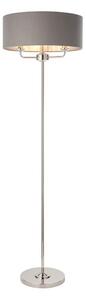 Endon 94378 - Golvlampa HIGHCLERE 1xE14/40W/230V grå/skinande krom