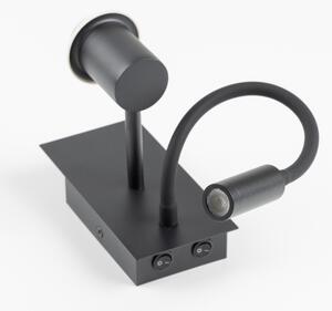 Brilagi - LED vägglampa NUBILA 1xE27/25W/230V + LED/3W svart/röd