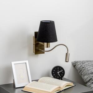 Brilagi - LED vägglampa NUBILA 1xE27/25W/230V + LED/3W mässing/svart