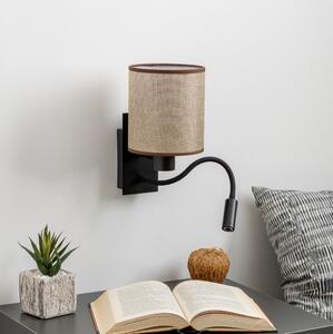 Brilagi - LED vägglampa NUBILA 1xE27/25W/230V + LED/3W svart/brun