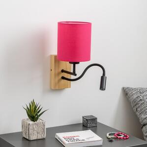 Brilagi - LED vägglampa NUBILA WOOD 1xE27/25W/230V + LED/3W ek/rosa