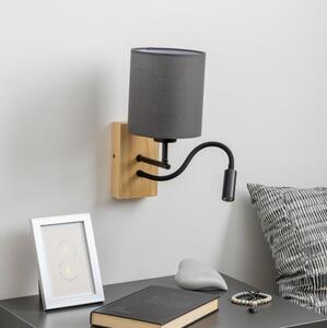 Brilagi - LED vägglampa NUBILA WOOD 1xE27/25W/230V + LED/3W ek/antracit