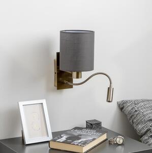 Brilagi - LED vägglampa NUBILA 1xE27/25W/230V + LED/3W mässing/antracit