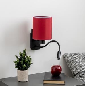 Brilagi-LED vägglampa NUBILA 1xE27/25W/230V+LED/3W svart/pompejansk röd
