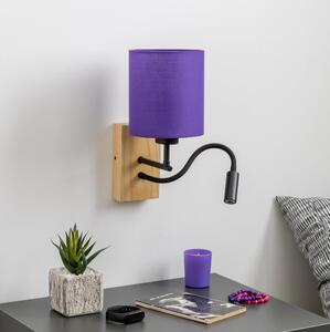 Brilagi - LED vägglampa NUBILA WOOD 1xE27/25W/230V + LED/3W ek/lila
