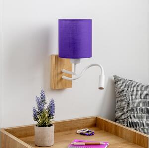 Brilagi - LED vägglampa NUBILA WOOD 1xE27/25W/230V + LED/3W ek/lila
