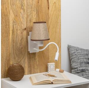 Brilagi - LED vägglampa NUBILA 1xE27/25W/230V + LED/3W vit/brun