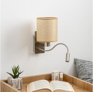 Brilagi - LED vägglampa NUBILA 1xE27/25W/230V+LED/3W krom/ljusbrun