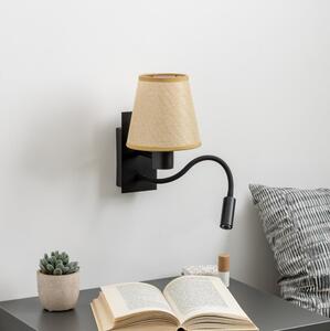 Brilagi - LED vägglampa NUBILA 1xE27/25W/230V+LED/3W svart/ljusbrun