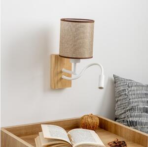Brilagi - LED vägglampa NUBILA WOOD 1xE27/25W/230V + LED/3W ek/brun