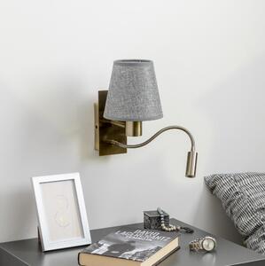 Brilagi - LED vägglampa NUBILA 1xE27/25W/230V + LED/3W mässing/grå