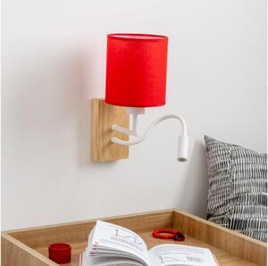Brilagi - LED vägglampa NUBILA WOOD 1xE27/25W/230V + LED/3W ek/röd
