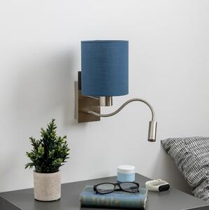 Brilagi - LED vägglampa NUBILA 1xE27/25W/230V+ LED/3W krom/mörkblå