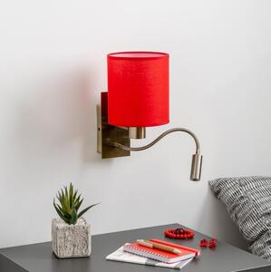 Brilagi - LED vägglampa NUBILA 1xE27/25W/230V + LED/3W mässing/röd