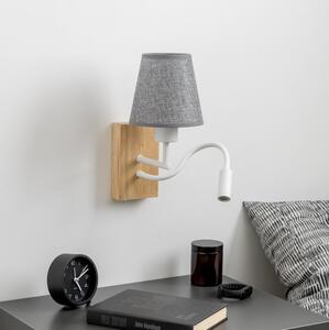 Brilagi - LED vägglampa NUBILA WOOD 1xE27/25W/230V + LED/3W ek/grå