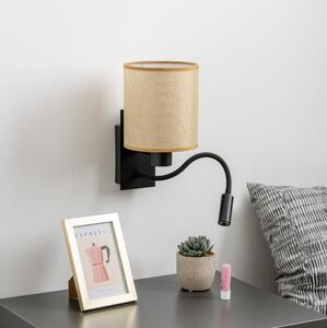 Brilagi - LED vägglampa NUBILA 1xE27/25W/230V+LED/3W svart/ljusbrun