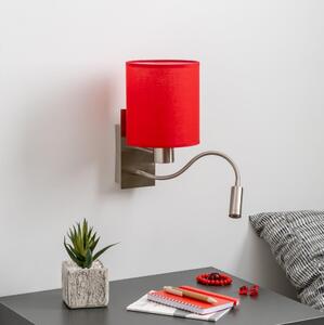 Brilagi - LED vägglampa NUBILA 1xE27/25W/230V + LED/3W krom/röd
