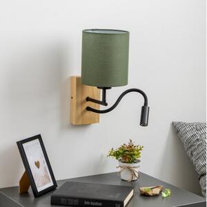 Brilagi - LED vägglampa NUBILA WOOD 1xE27/25W/230V + LED/3W ek/grön