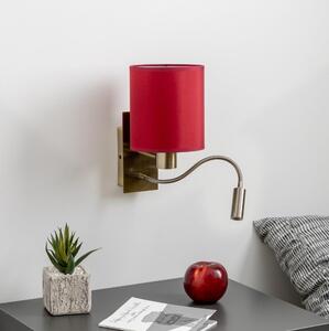Brilagi-LED vägglampa NUBILA 1xE27/25W/230V+LED/3W mässing/pompejansk röd