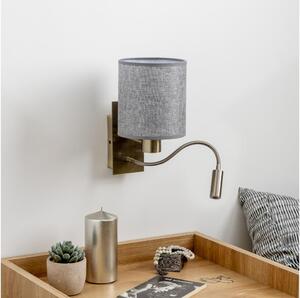 Brilagi - LED vägglampa NUBILA 1xE27/25W/230V + LED/3W mässing/grå