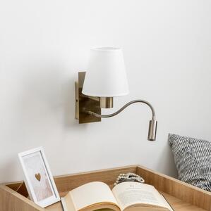 Brilagi - LED vägglampa NUBILA 1xE27/25W/230V + LED/3W mässing/vit