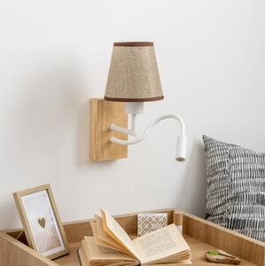 Brilagi - LED vägglampa NUBILA WOOD 1xE27/25W/230V + LED/3W ek/brun