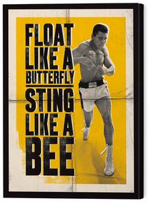 Canvastavla Muhammad Ali - Float Like a Butterfly, (60 x 80 cm)