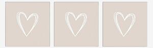 Paperproducts Design - Servetter Pure Heart 33x33 cm Taupe 3 st 20-pack - Flerfärgad - Servetter - Från Homeroom