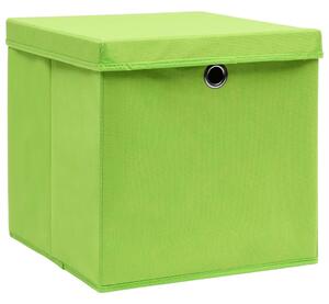 Förvaringslådor med lock 10 st 28x28x28 cm grön