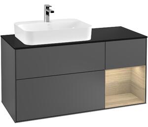 Tvättställsskåp Villeroy &amp Boch Finion med 3 Lådor Hylla och Bänkskiva för Ocentrerat Ytmonterat Tvättställ