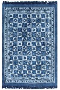 Kelimmatta bomull 120x180 cm med mönster blå