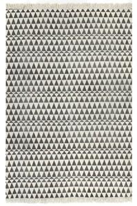 Kelimmatta bomull 160x230 cm med mönster svart/vit