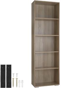 TecTake GmbH 403607 bokhylla lexi - 5 hyllplan - lätt trä, ek sonoma
