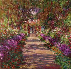 Monet, Claude - Konsttryck En gångväg i Monets trädgård, Giverny, 1902, (40 x 40 cm)