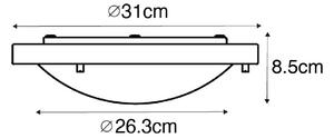 Modern taklampa vit 31 cm IP44 - Yuma