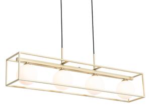 Design taklampa guld med vita 4 -lampor - Aniek