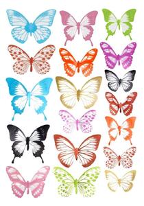 18x 3D Dekorationsfjärilar - Multifärg