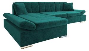 Djerra Bäddsoffa med Schäslong 3-sits i Chenille - Grön