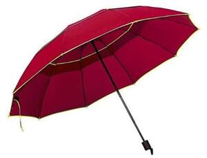 Paraply, Kompakt - 130 cm - Vinröd / Gul