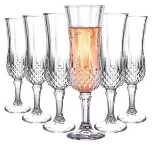6x Champagneglas med Mönster